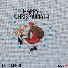 LL-ORN-10 Happy Chrismukkah Santa