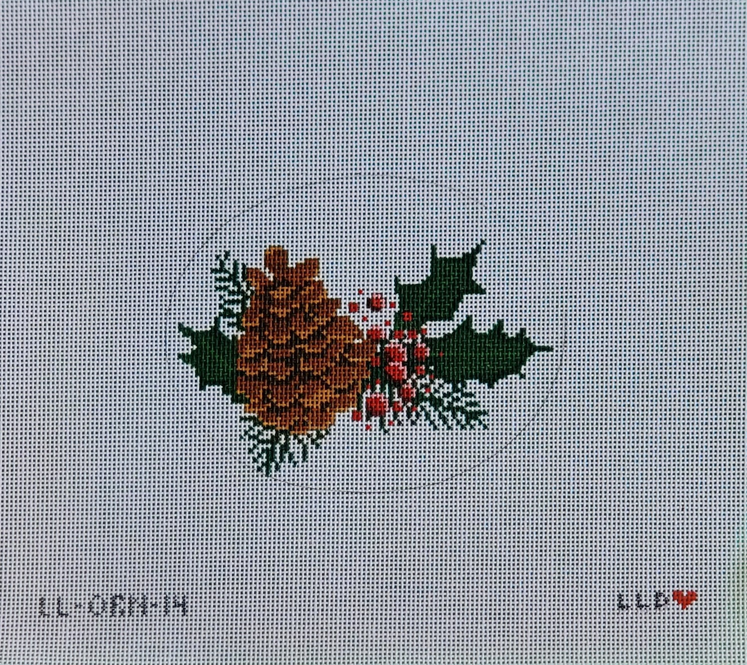 LL-ORN-14 Pinecone Oval Ornament