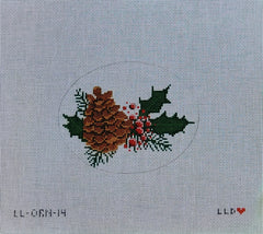LL-ORN-14 Pinecone Oval Ornament