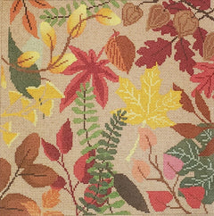 LL-PW-1101 Botanical Pillow Autumn Leaves Burlap
