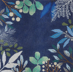 LL-PW-13 Blue Winter Botanical Pillow Blank*