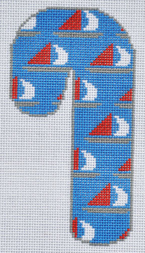 LN-56 Sail Boats Candy Cane