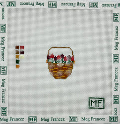 MFN Lightship Basket with Red Flowers Mini Bag Charm
