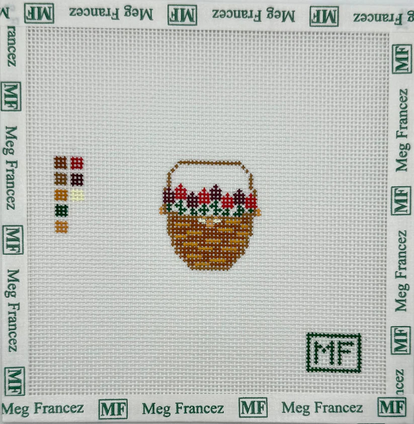 MFN Lightship Basket with Red Flowers Mini Bag Charm