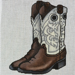 R1023 Brown and White Boots