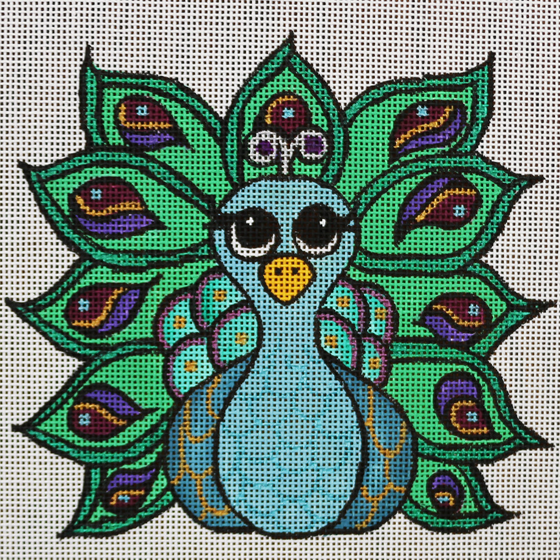 R1054 Teal and Kelly Green Peacock