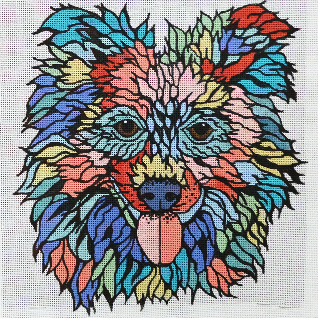 R1157 Stained Glass Dog