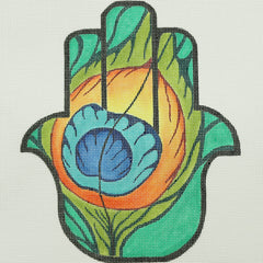R1210 Peacock Feather Hamsa