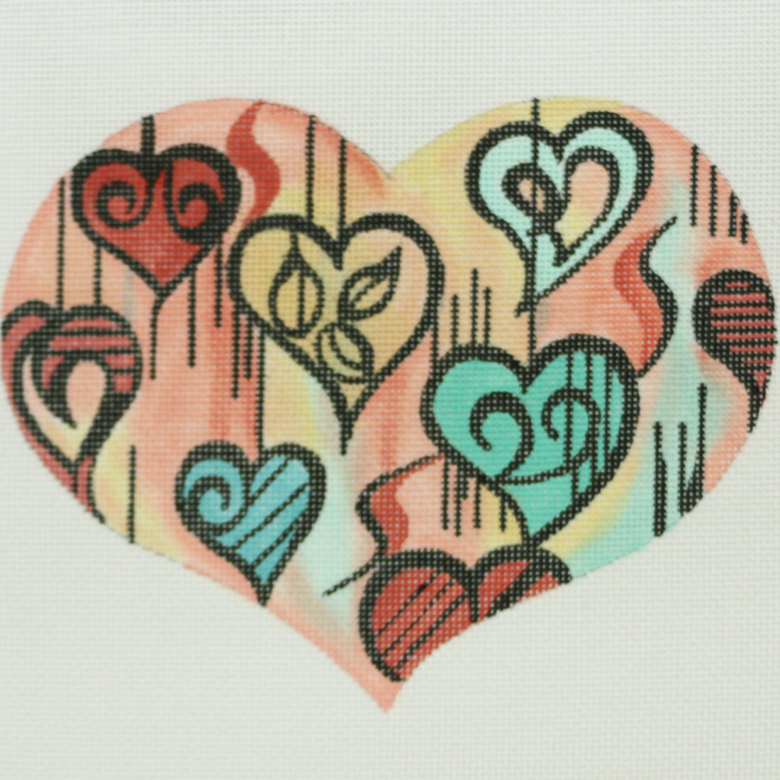 R1225 Orange Watercolor Heart