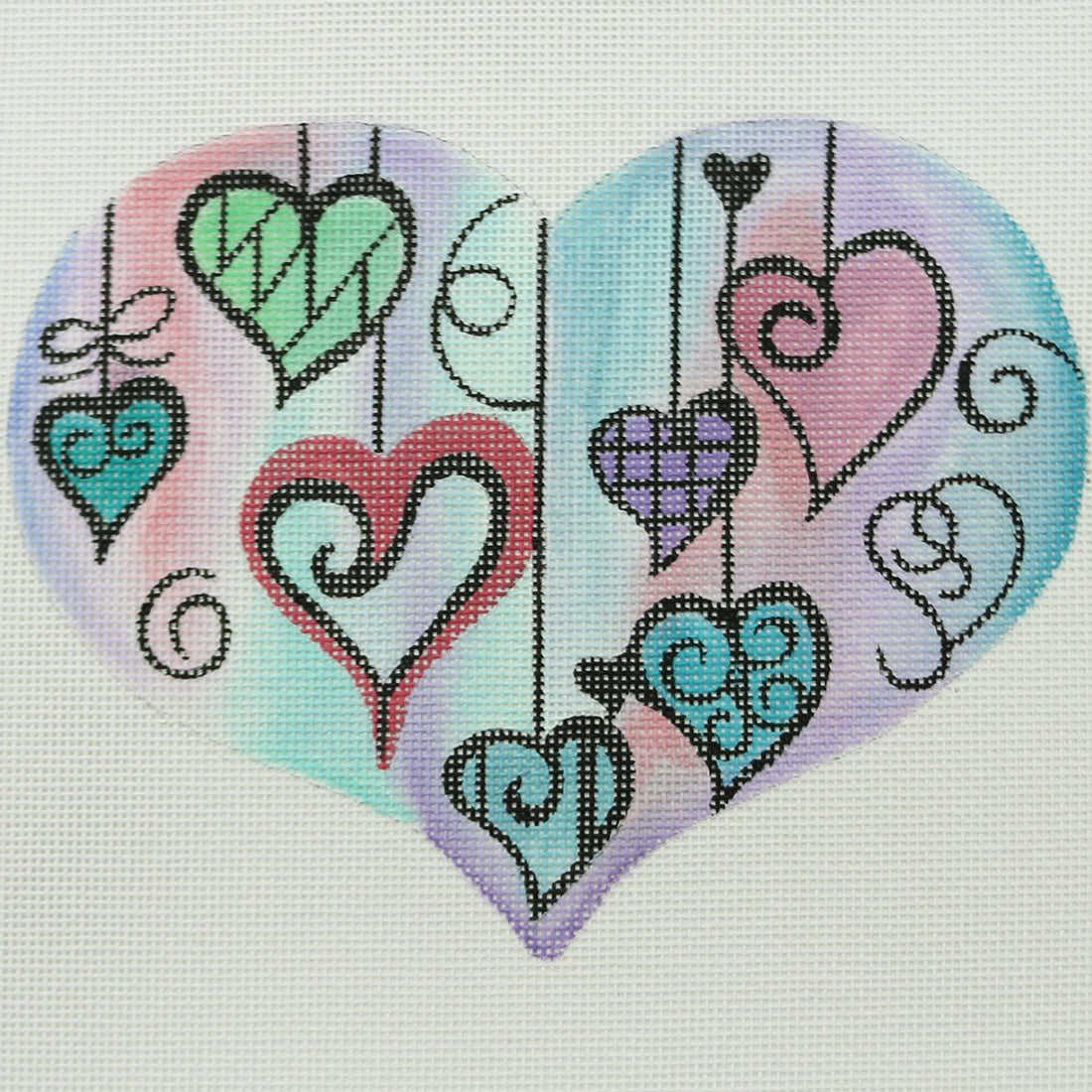 R1226 Blue and Pink Watercolor Heart