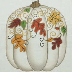 R1232 Neutral Pumpkin with fall leaves