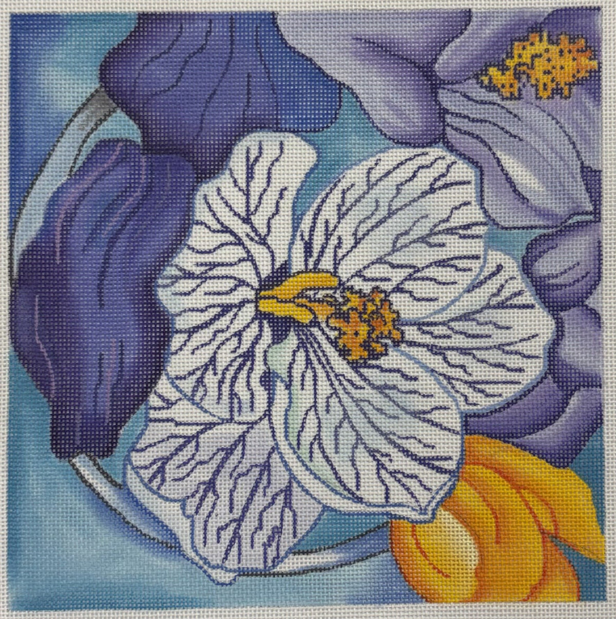 R1241 Purple Flower Square