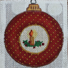 R191 Red Ornament w/Candle