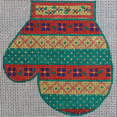 R221 Pink, Green, and Yellow Mitten