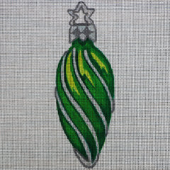 R237 Green and Silver Star Ornament