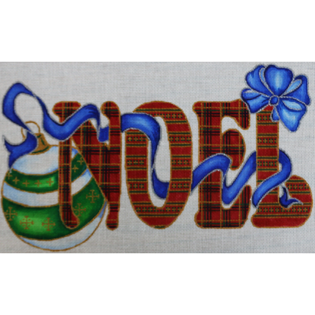 R289 Noel w/ Ornament and Blue Ribbon