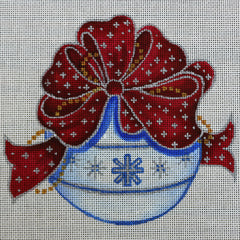 R292 Red and Blue Ornament w/ snowflake