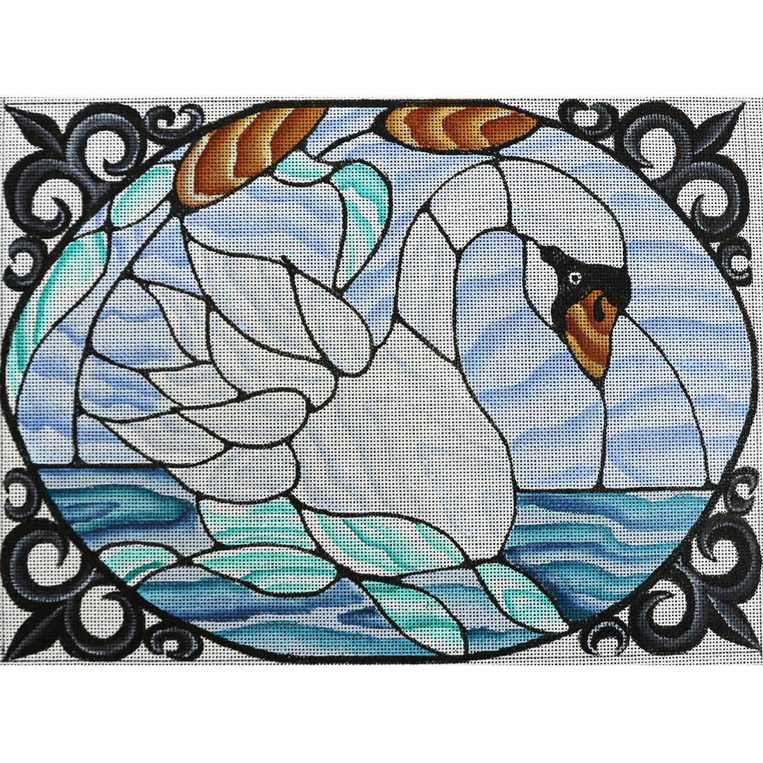 R43 Swan Stained Glass