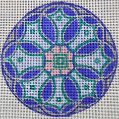 R536 Kaleidoscope- purple, silver, and green ornament