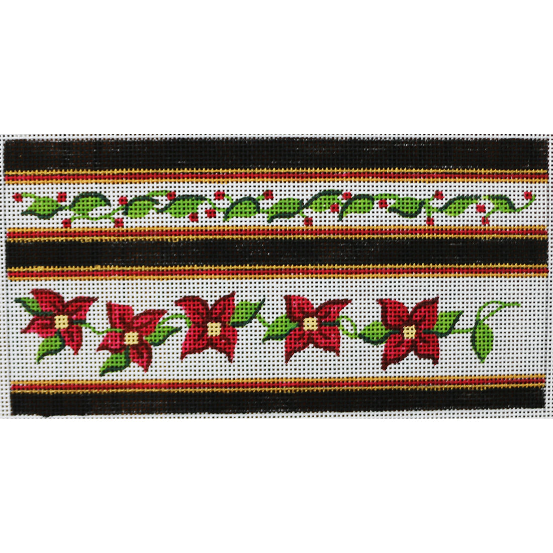 R539 White, black, gold w/ red flowers