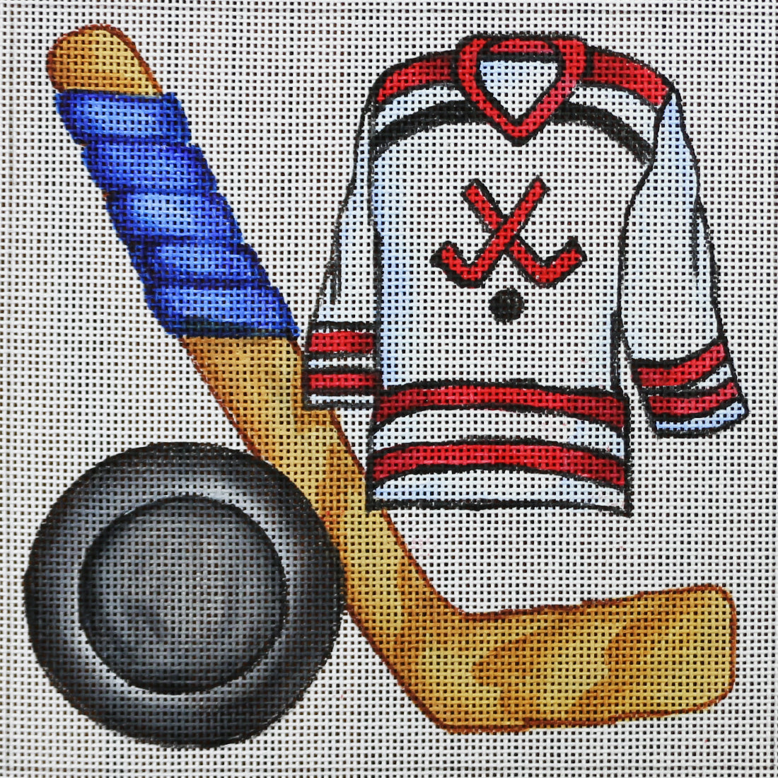 R551 Hockey Uniform with Double Sticks and Puck