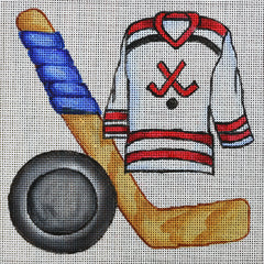 R551 Hockey Uniform with Double Sticks and Puck