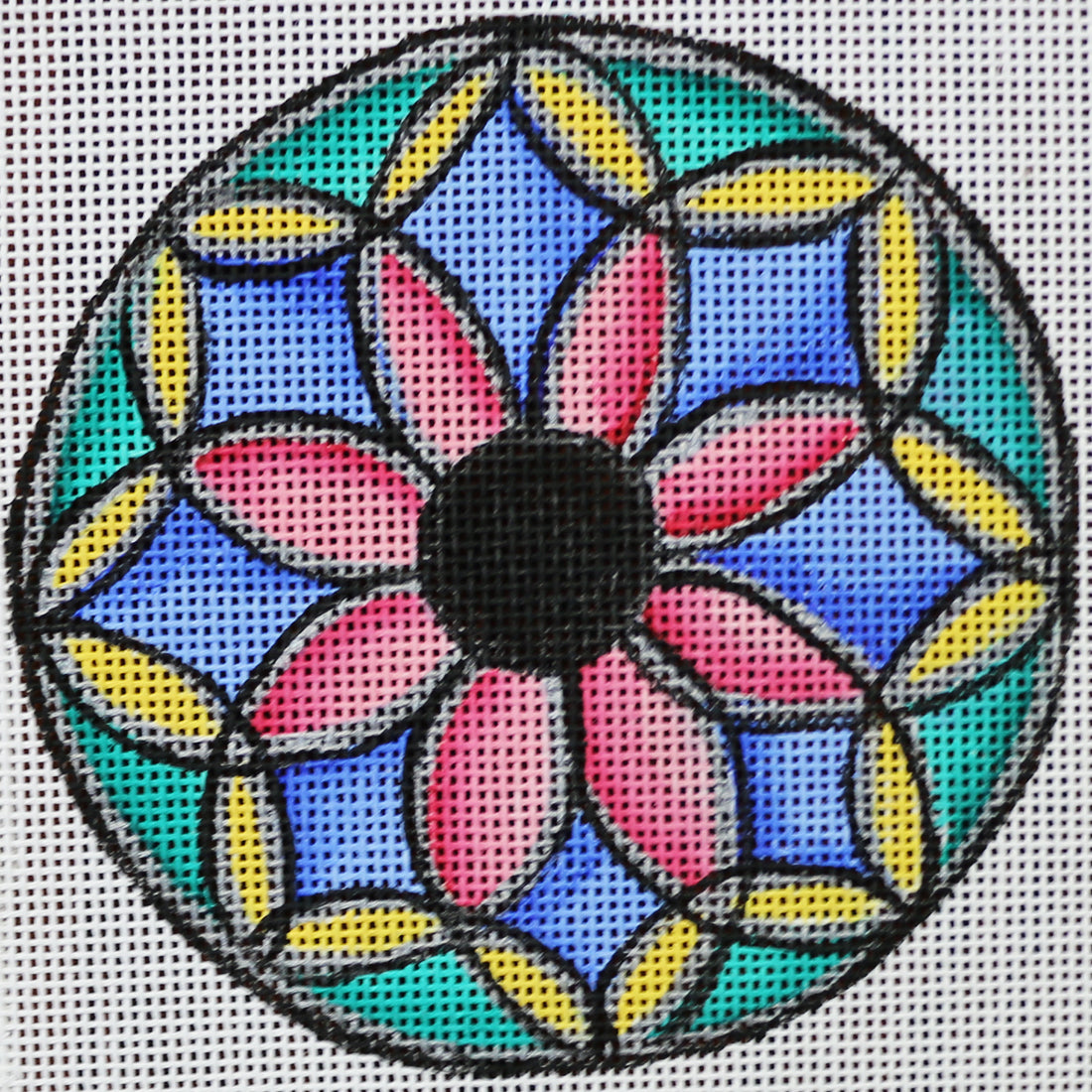R558 Blue background w/ red flower