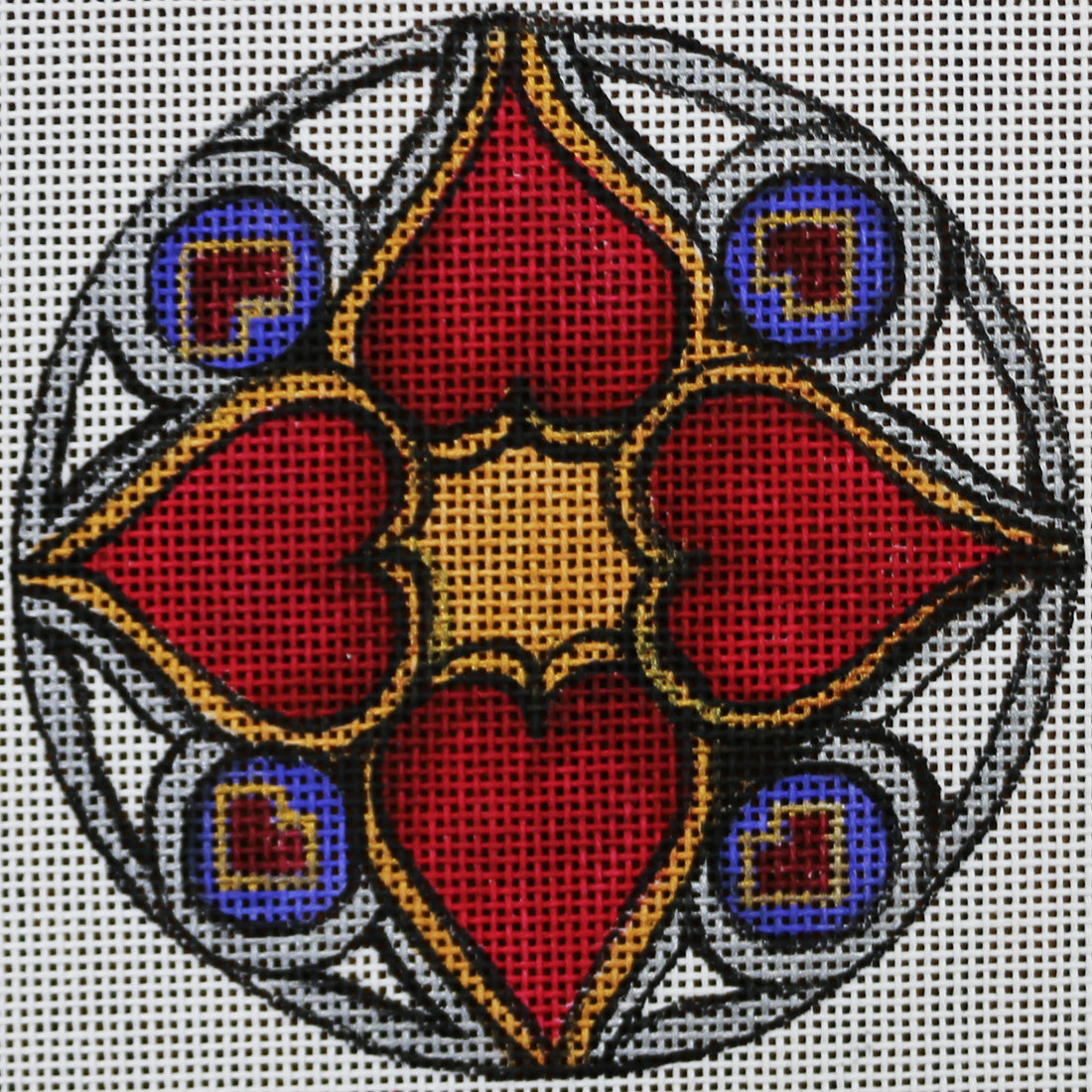 R559 kaleidoscope - white background, gold, and purple