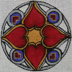 R559 kaleidoscope - white background, gold, and purple