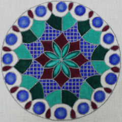 R566 kaleidoscope- w/ white, maroon, dark green, and light green