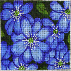 R594 Blue flower square