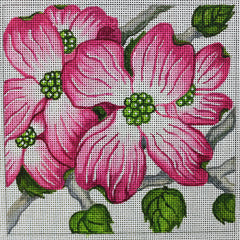 R595 Pink and Green Flower Square