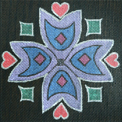 R60 Purple/Blue Square Floral w/ Heart