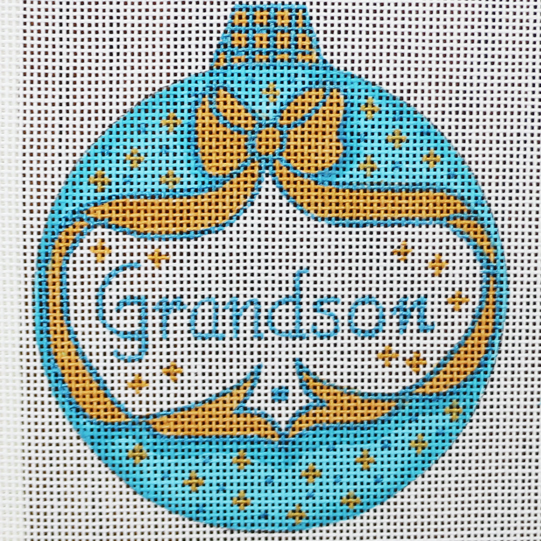 R624 Turquoise/Gold Ornament with Bow