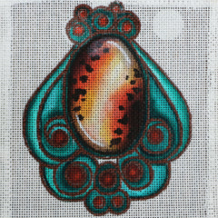 R64 Green/Orange/Brown Brooch