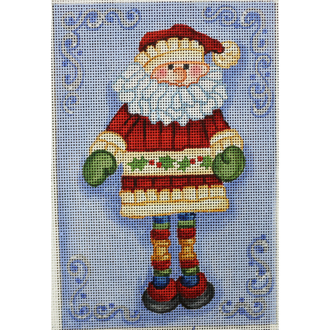 R640 Blue/Silver Shelf Santa