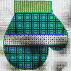 R645 Green/Gold Plaid Mitten