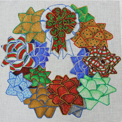 R655 Multi Colored Wreath made from Bows