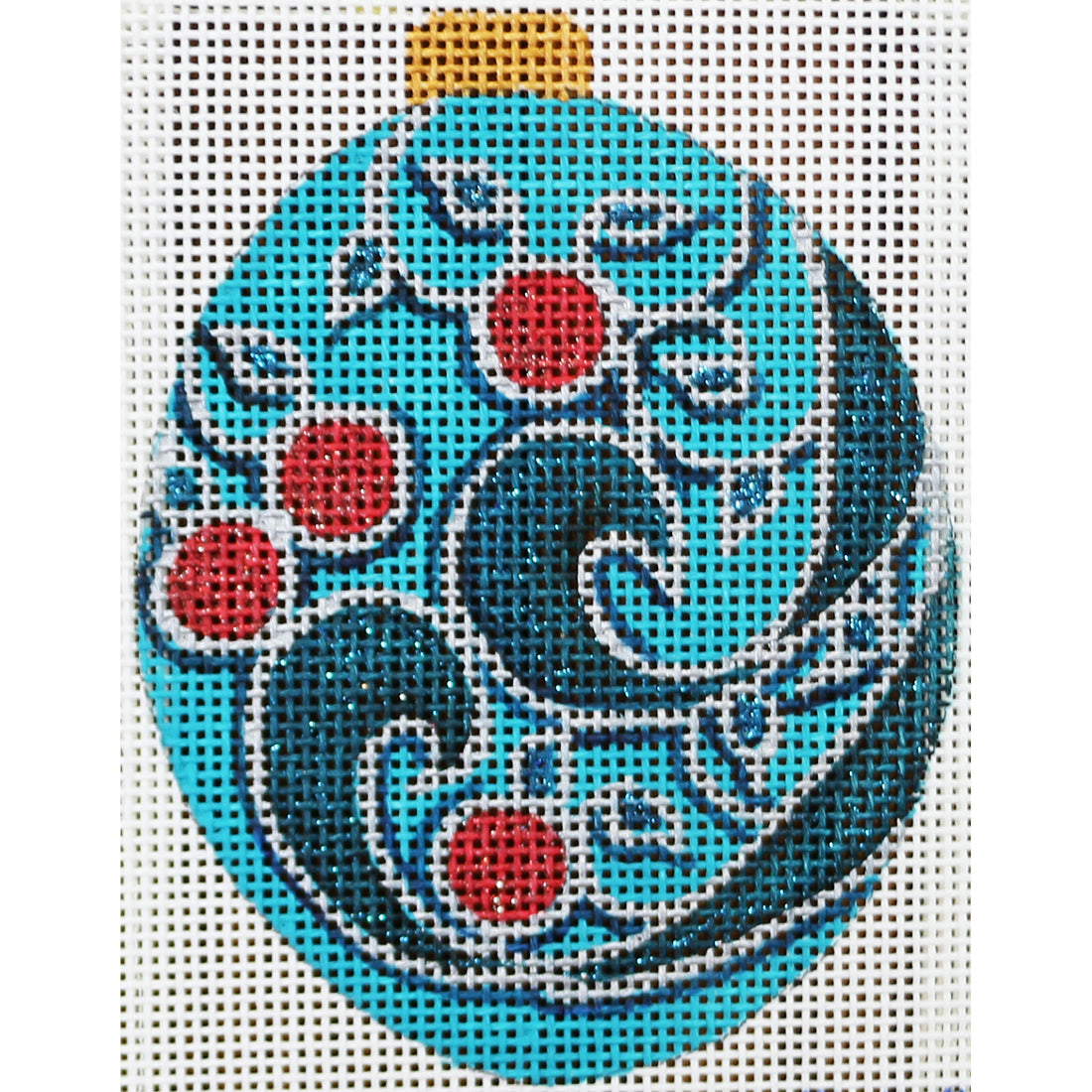 R668 Turquoise Ornament W/Red