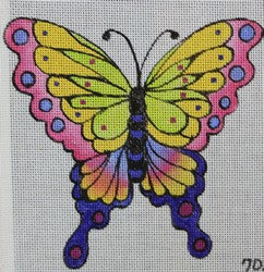 R702 lime green, yellow, and pink butterfly