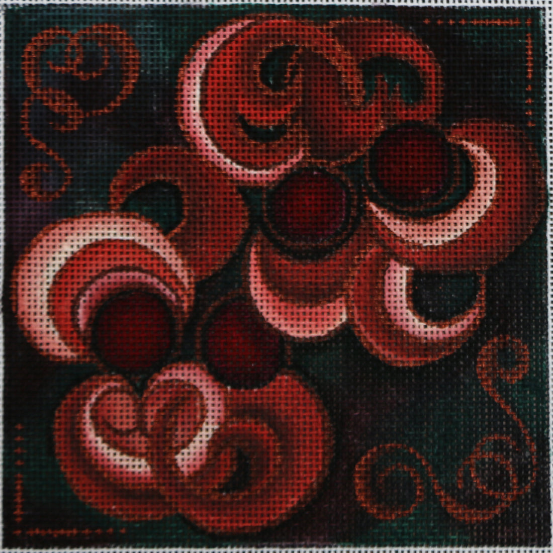 R76 Pink/Red Swirl on Green/Purple