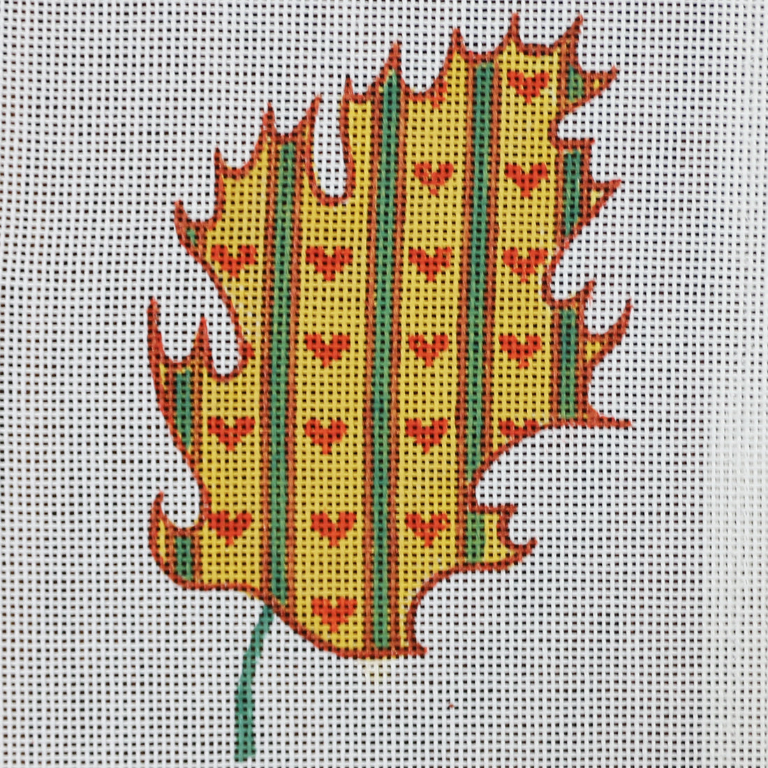 R784 Orange and Green Heart Leaf