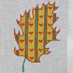 R784 Orange and Green Heart Leaf