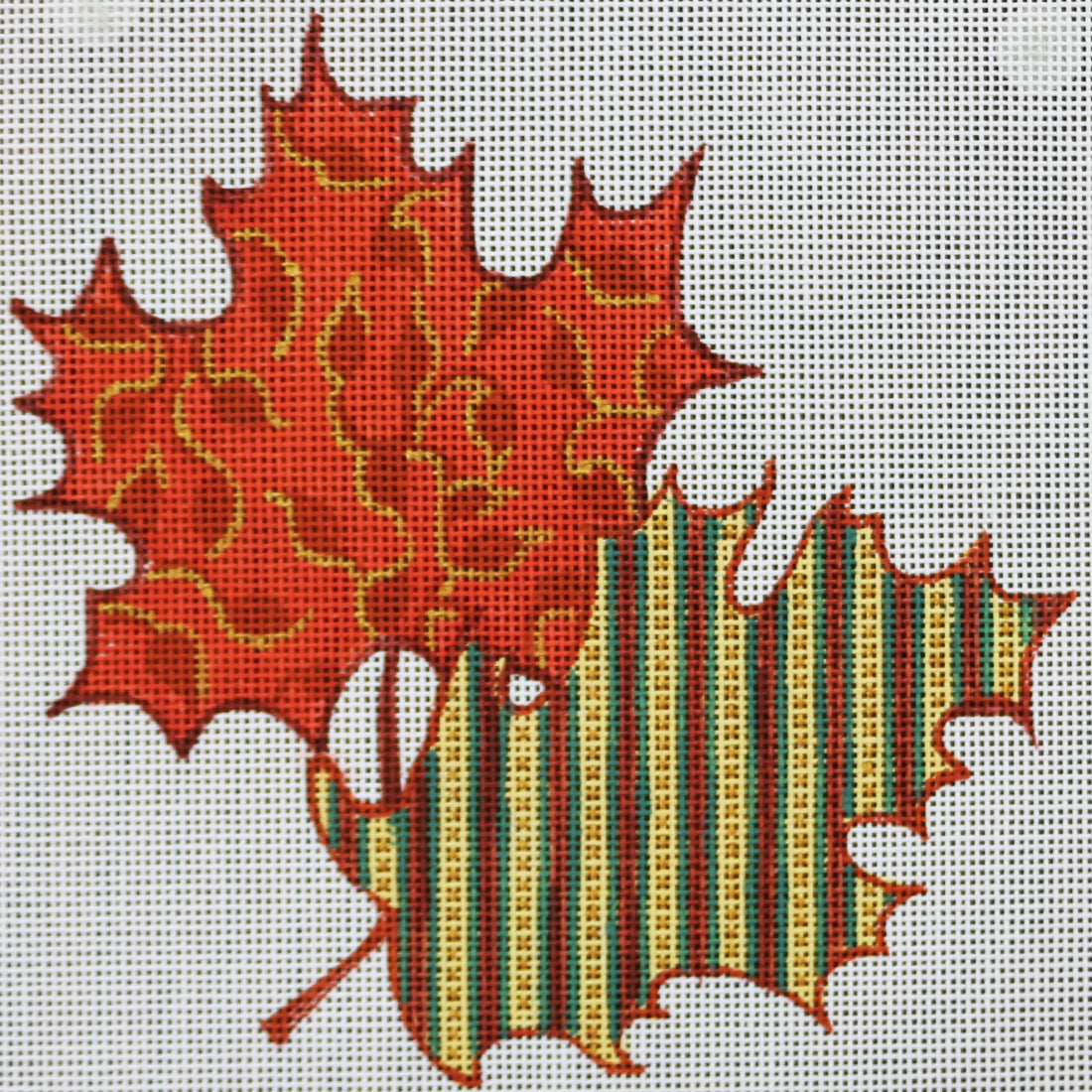 R788 Red and green and yellow striped leaf