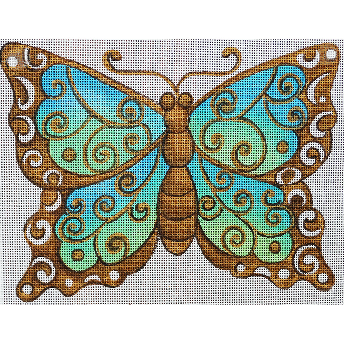 R791 Blue, Green, and Brown Butterfly