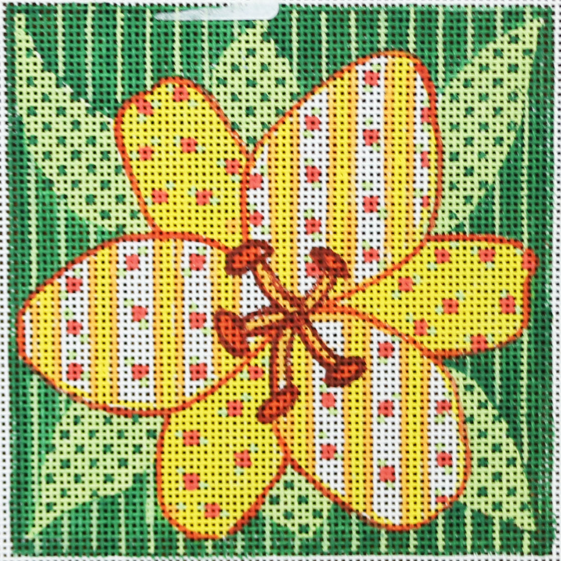 R801 Patchwork Yellow and Green flower