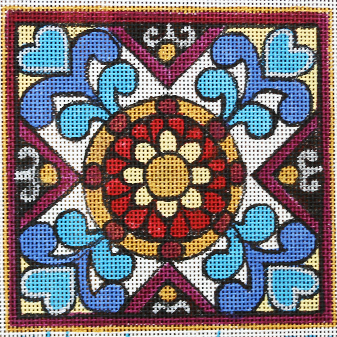 R805 Kaleidoscope-maroon, teal, and gold