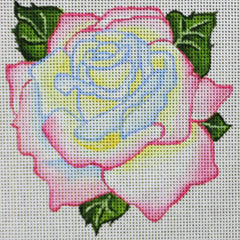 R821 Light Blue, yellow, and Pink Rose