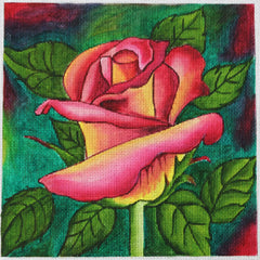 R844 Single Rose w/Foliage