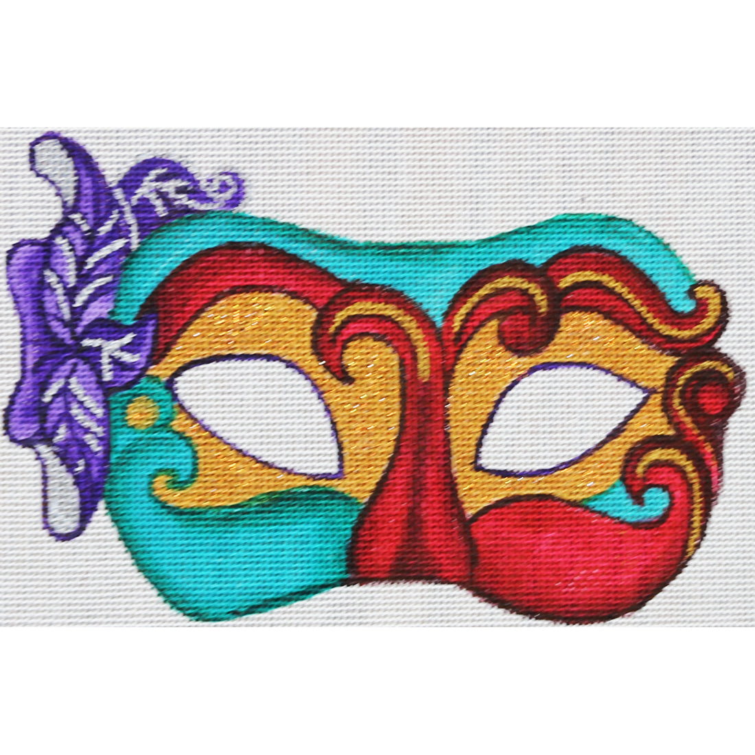 R872 Red, Teal, and Gold Mask
